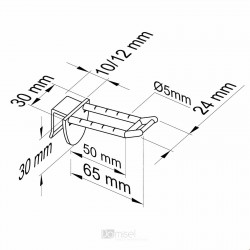 Plastična dvojna za zatikanje kljukica z nosilcem za ceno