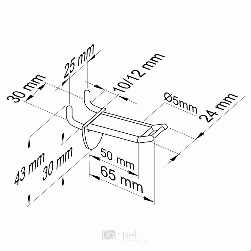 olne kljukice z nosilcem za cenovke in perforirane stene
