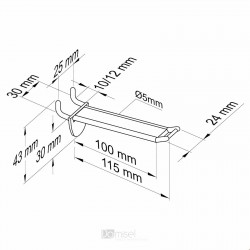 olne kljukice z nosilcem za cenovke in perforirane stene