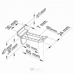 Plastična dvojna lamelna kljukica z nosilcem za ceno - 50/100/150/200/250 mm