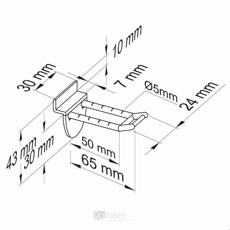 Plastična dvojna lamelna kljukica z nosilcem za ceno - 50/100/150/200/250 mm