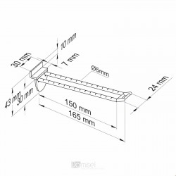 Plastična dvojna lamelna kljukica z nosilcem za ceno - 50/100/150/200/250 mm