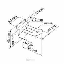 Plastična dvojna lamelna kljukica - 50/100/150/200/250/300 mm
