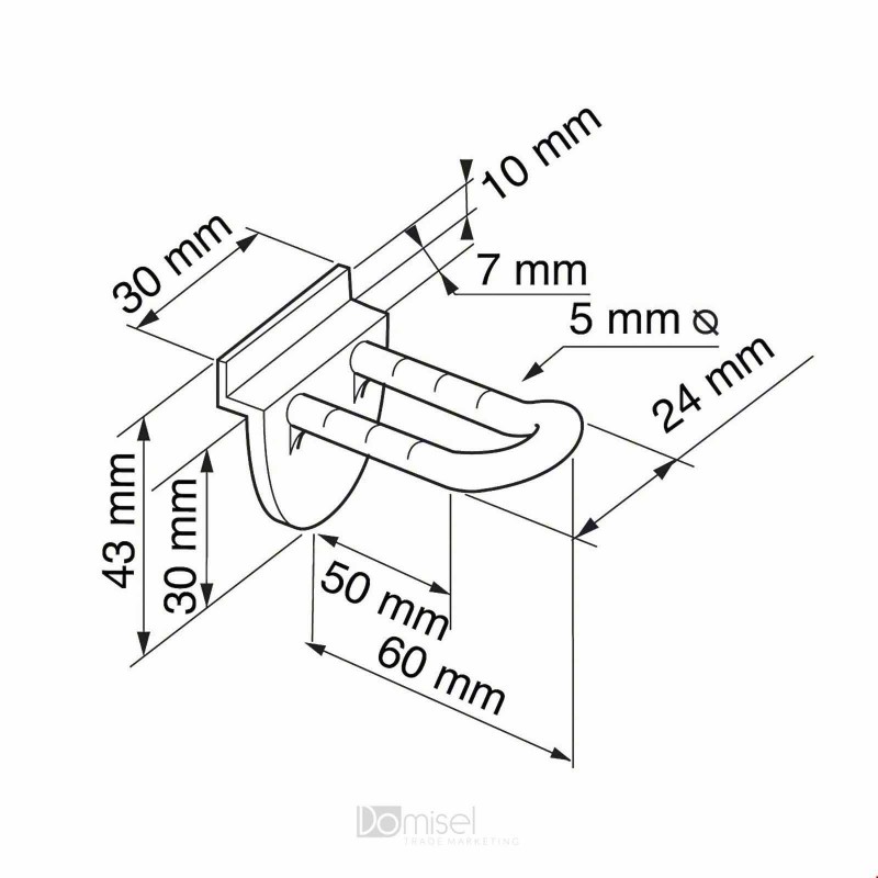 Plastična dvojna lamelna kljukica - 50/100/150/200/250/300 mm