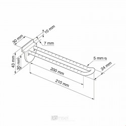 Plastična dvojna lamelna kljukica - 50/100/150/200/250/300 mm