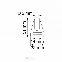 Nosilec za ceno in obešanje na enojne kljukice - Ø 3/4/5/6 mm