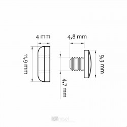 9 mm, nastavljiv vijak - 0.5 do 1.5 mm