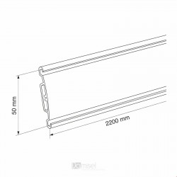 Aluminijast profil 50 x 2200 mm