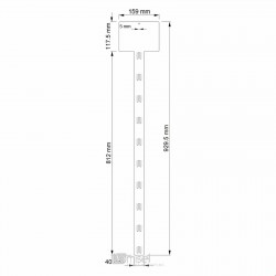 Plastičen bel trak s toperjem - 159 x 117 mm - za obešanje izdelkov iz polipropilena - 10 kljukic