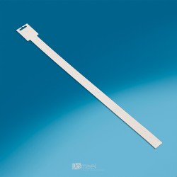 Plastičen bel trak s toperjem - 50 x 70 mm - za obešanje izdelkov iz polipropilena - 12 kljukic