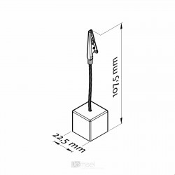 Siv aluminijast nosilec za kartice 22,5 x 22,5 mm