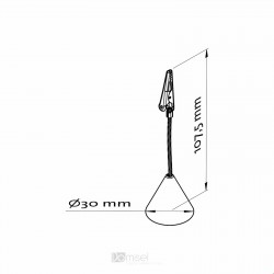 Siv aluminijast okrogel nosilec za kartice - Ø 30