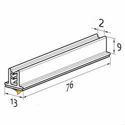Pokončna prijemalka/gripper za komunikacije - debelina do 2 mm - 76 x 13 mm