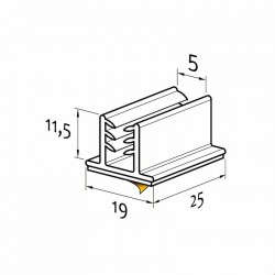 Pokončna prijemalka/gripper za komunikacije - debelina do 5 mm - 25 x 19 mm