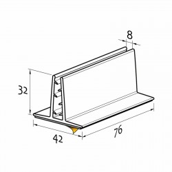 Pokončna prijemalka/gripper za komunikacije - debelina 5 do 8 mm - 76 x 42 mm