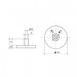 MATICA - ZA VAKUUMSKI PRISESEK - Ø 16 mm - M6 - BELA