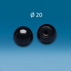 KROGLA Z NOTRANJIM NAVOJEM - Ø 20 mm - M4 - ČRNA