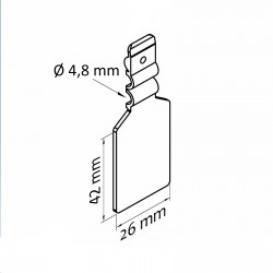 CENSKA LETVICA - ZA KLJUKICE - BELA - D42 x V26 - Ø 4,8