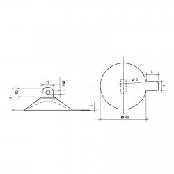 VAKUUMSKI PRISESEK - Z LUKNJO - Ø 40 mm - Ø 6 mm
