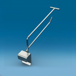 Kovinska enojna drsna oglata cinkana kljukica z nosilcem za ceno - 150 mm