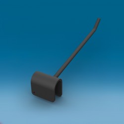 Kovinska enojna drsna ovalna črna RAL9005 kljukica - 150 mm