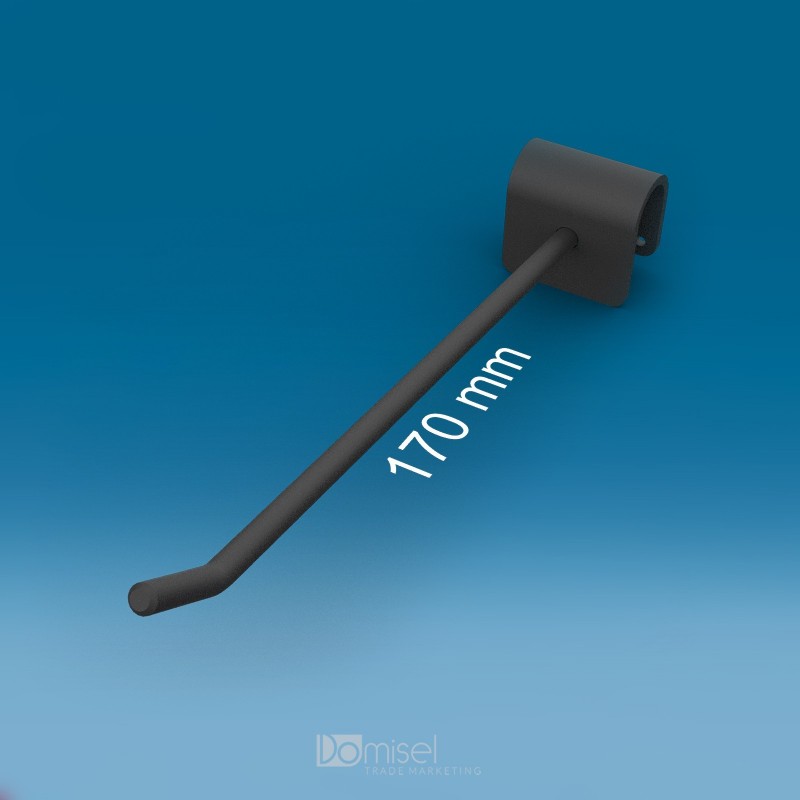 Kovinska enojna drsna ovalna črna RAL9005 kljukica - 150 mm