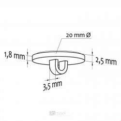 Plastičen okrogel samolepilni nosilec 20 mm