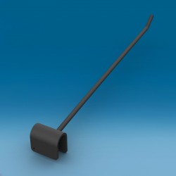 Kovinska enojna drsna ovalna črna RAL9005 kljukica - 300 mm