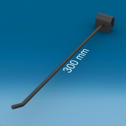 Kovinska enojna drsna ovalna črna RAL9005 kljukica - 300 mm
