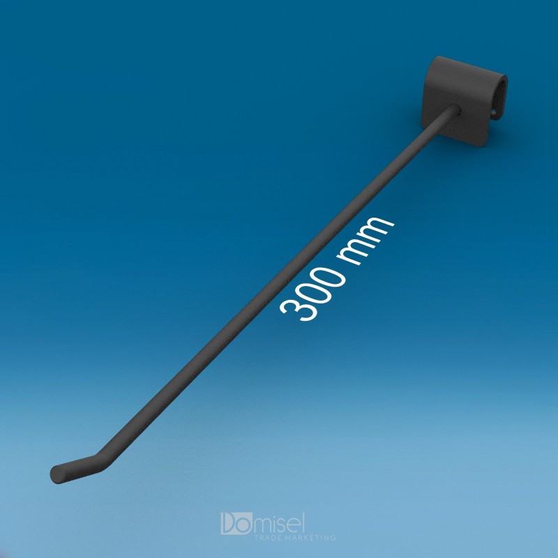 Kovinska enojna drsna ovalna črna RAL9005 kljukica - 300 mm