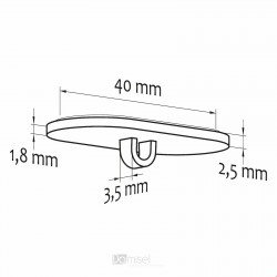 Prozoren samolepilni nosilec 40 x 20 mm