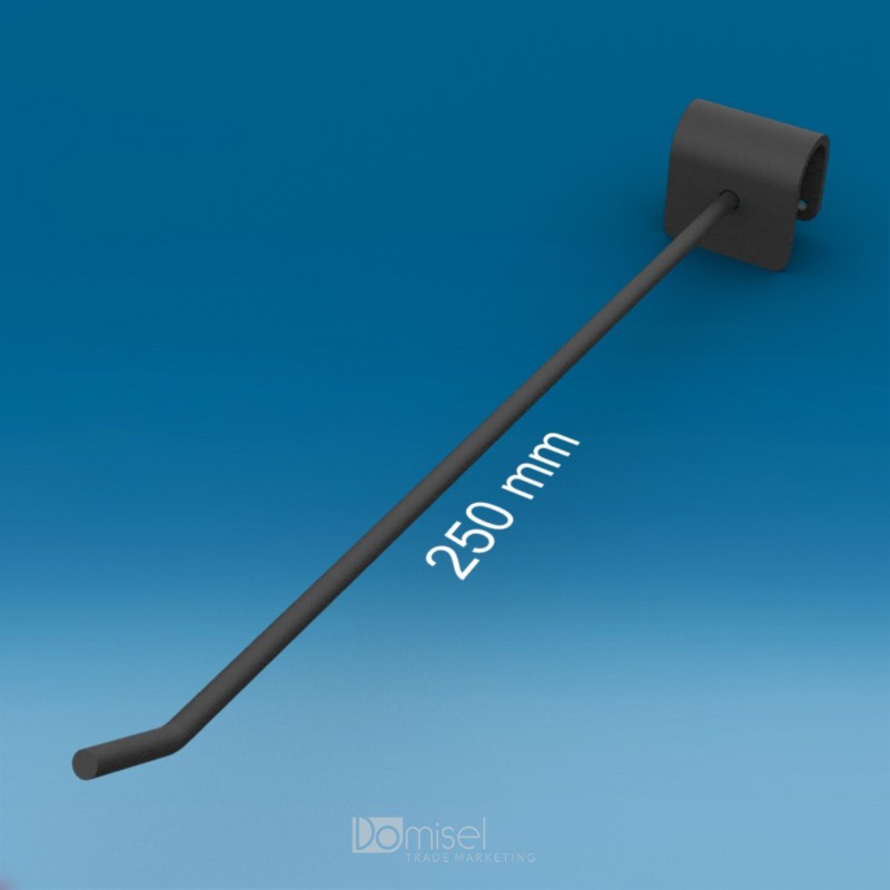 Kovinska enojna drsna ovalna črna RAL9005 kljukica - 250 mm