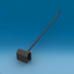 Kovinska enojna drsna ovalna črna RAL9005 kljukica - 250 mm